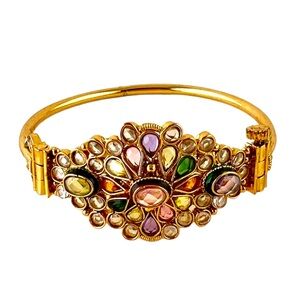 Gold Crystal Bangle Bracelet From India